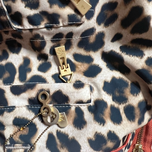 4G by Gizia skirt rhinestones bling buckles cheetah leopard print orange mini - Picture 5 of 8